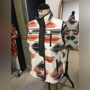Aztec print vest
